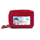 Alpine Swiss Womens Accordion Organizer Wallet Leather Credit Card Case ID – Red