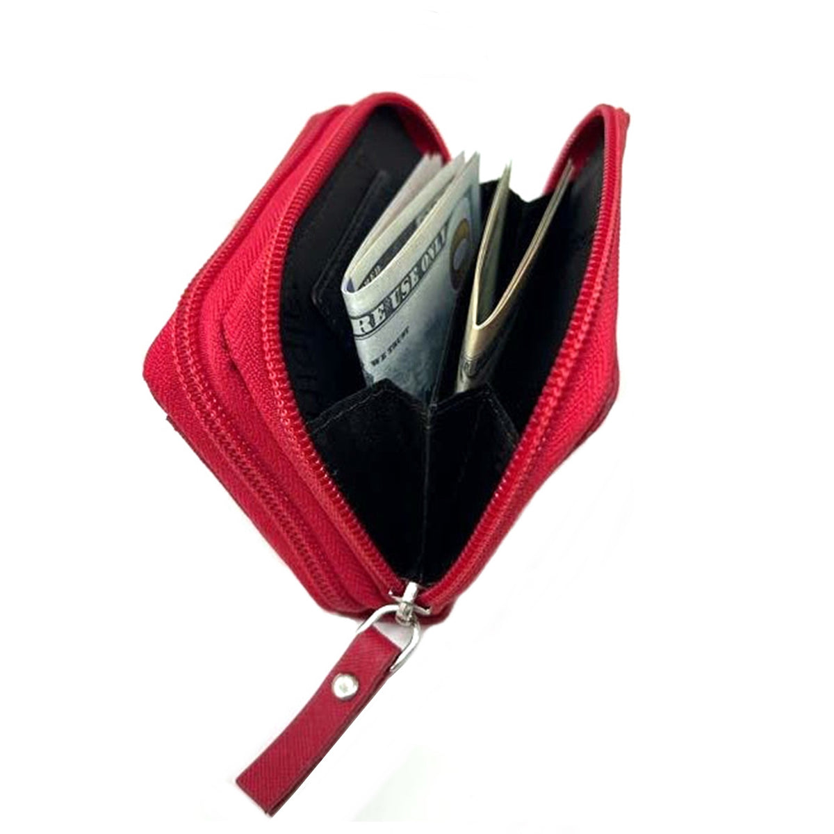 Alpine Swiss Womens Accordion Organizer Wallet Leather Credit Card Case ID – Red