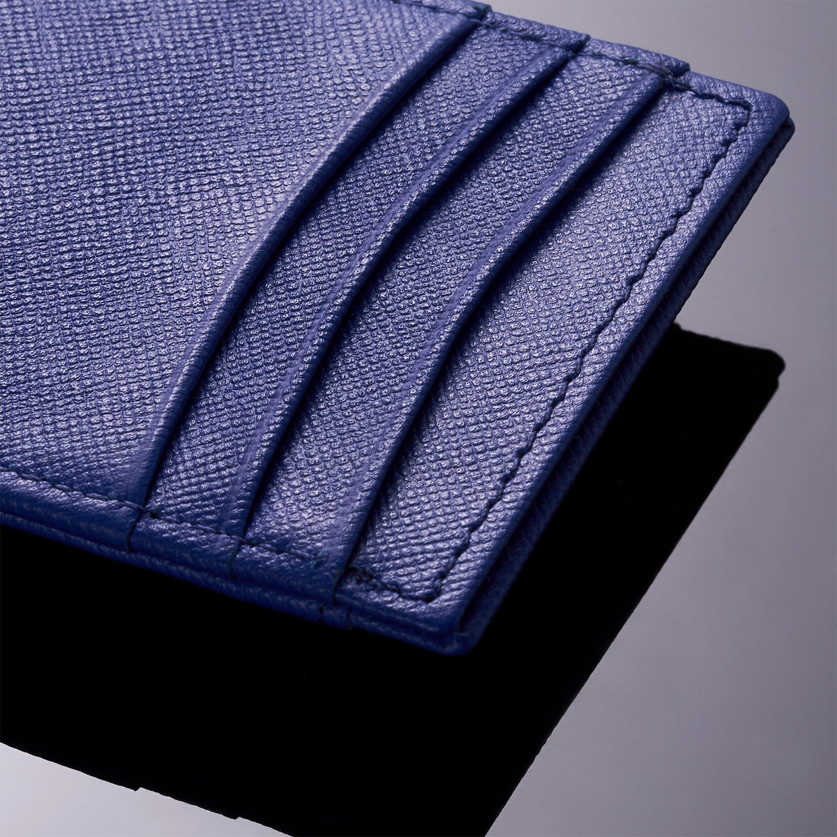 Alpine Swiss Mens Money Clip Thin Front Pocket Wallet Genuine Leather Card Case – Crosshatch Blue