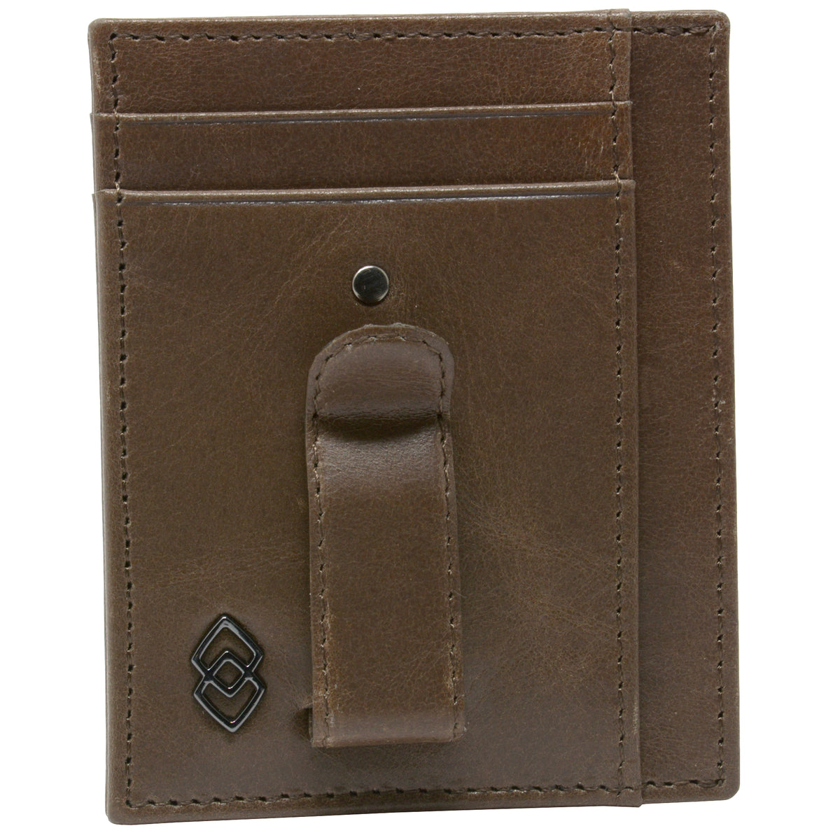 Alpine Swiss Double Diamond Mens RFID Money Clip Minimalist Front Pocket Wallet – Gray