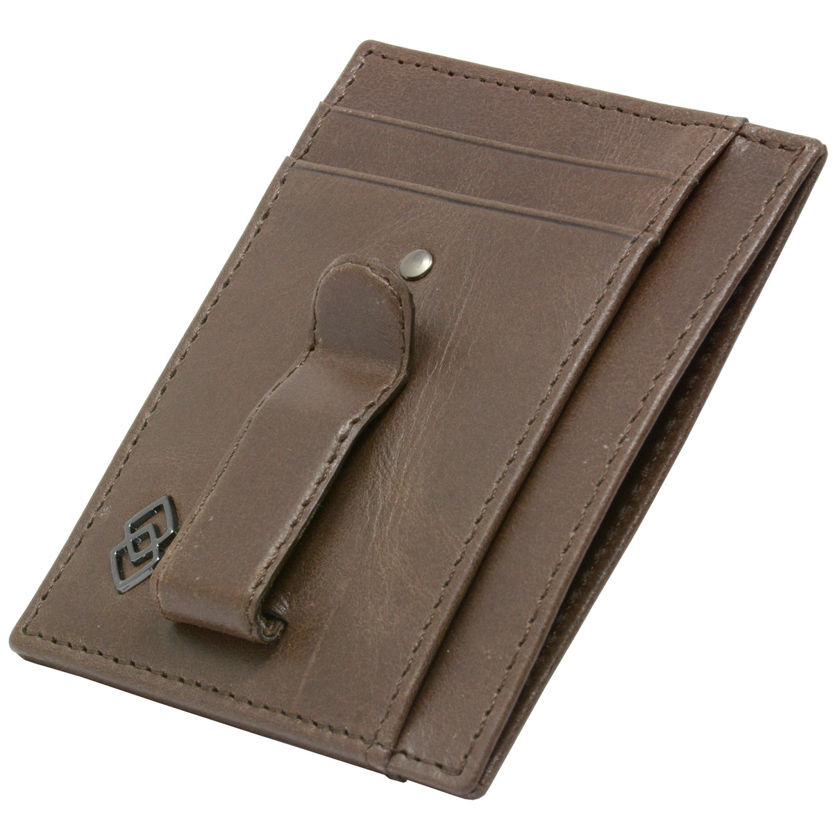 Alpine Swiss Double Diamond Mens RFID Money Clip Minimalist Front Pocket Wallet – Gray