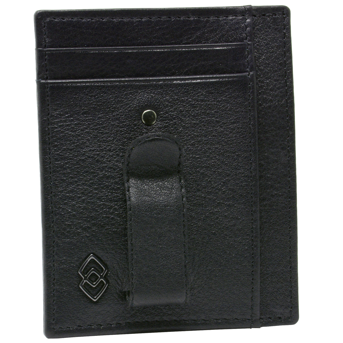 Alpine Swiss Double Diamond Mens RFID Money Clip Minimalist Front Pocket Wallet – Black