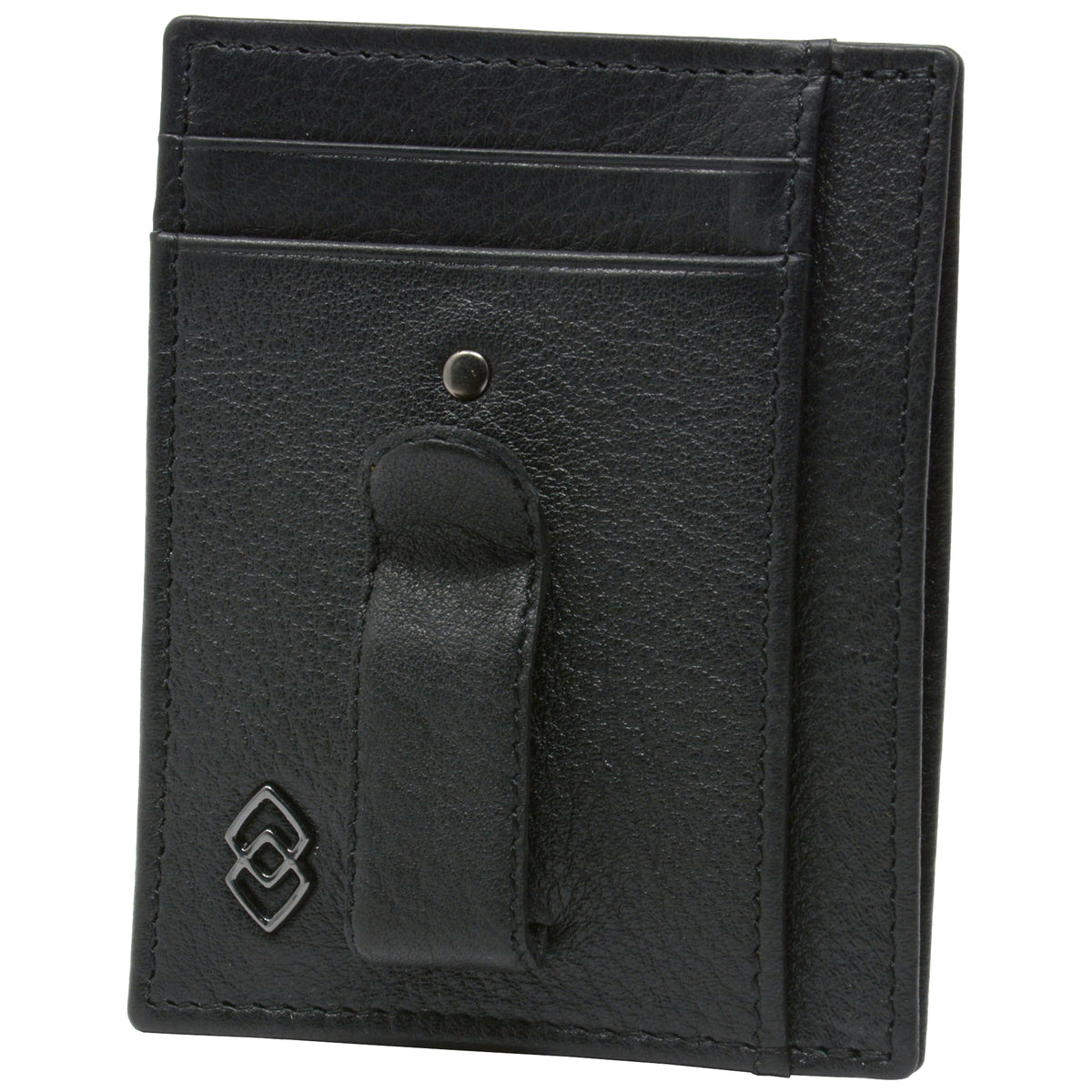 Alpine Swiss Double Diamond Mens RFID Money Clip Minimalist Front Pocket Wallet – Black