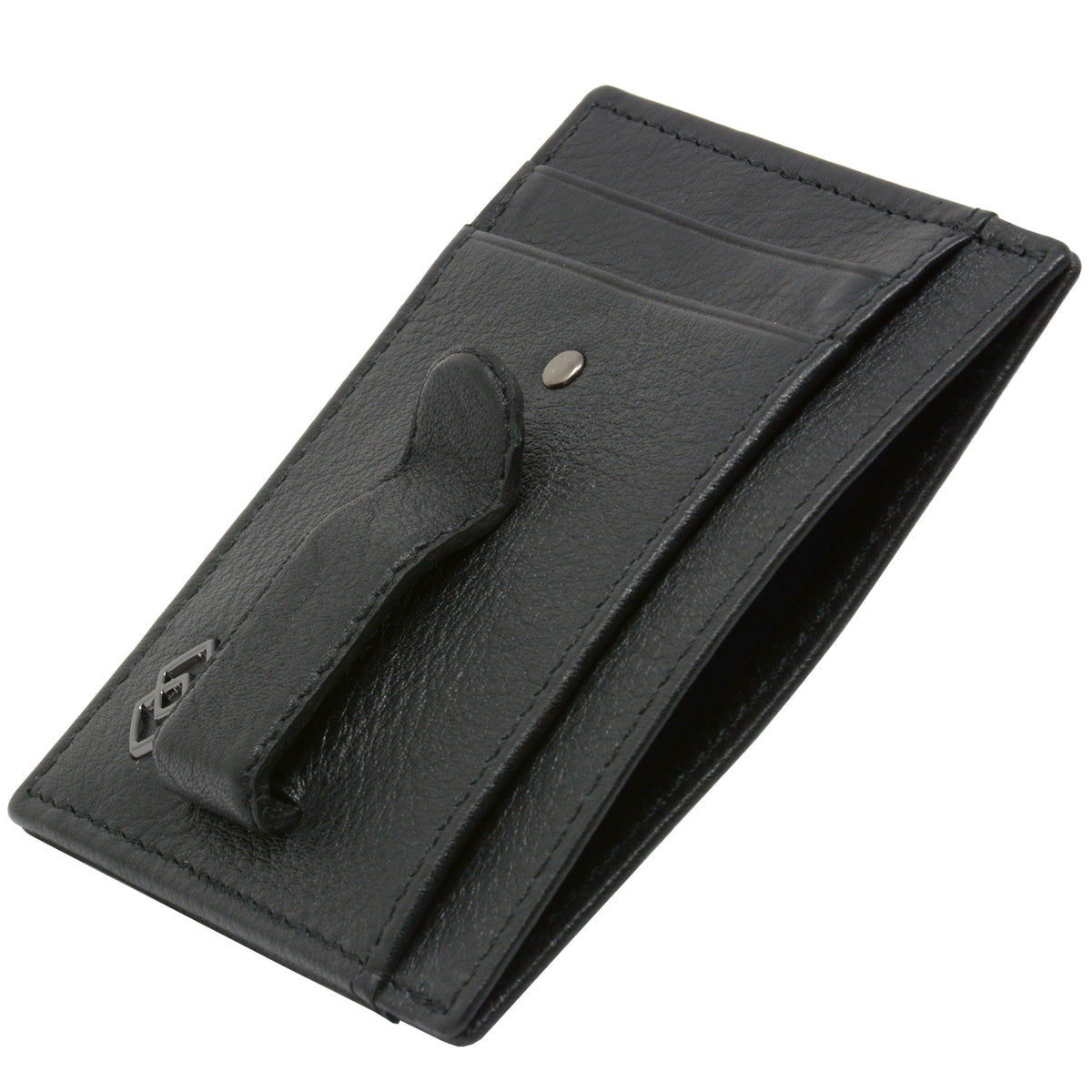 Alpine Swiss Double Diamond Mens RFID Money Clip Minimalist Front Pocket Wallet – Black