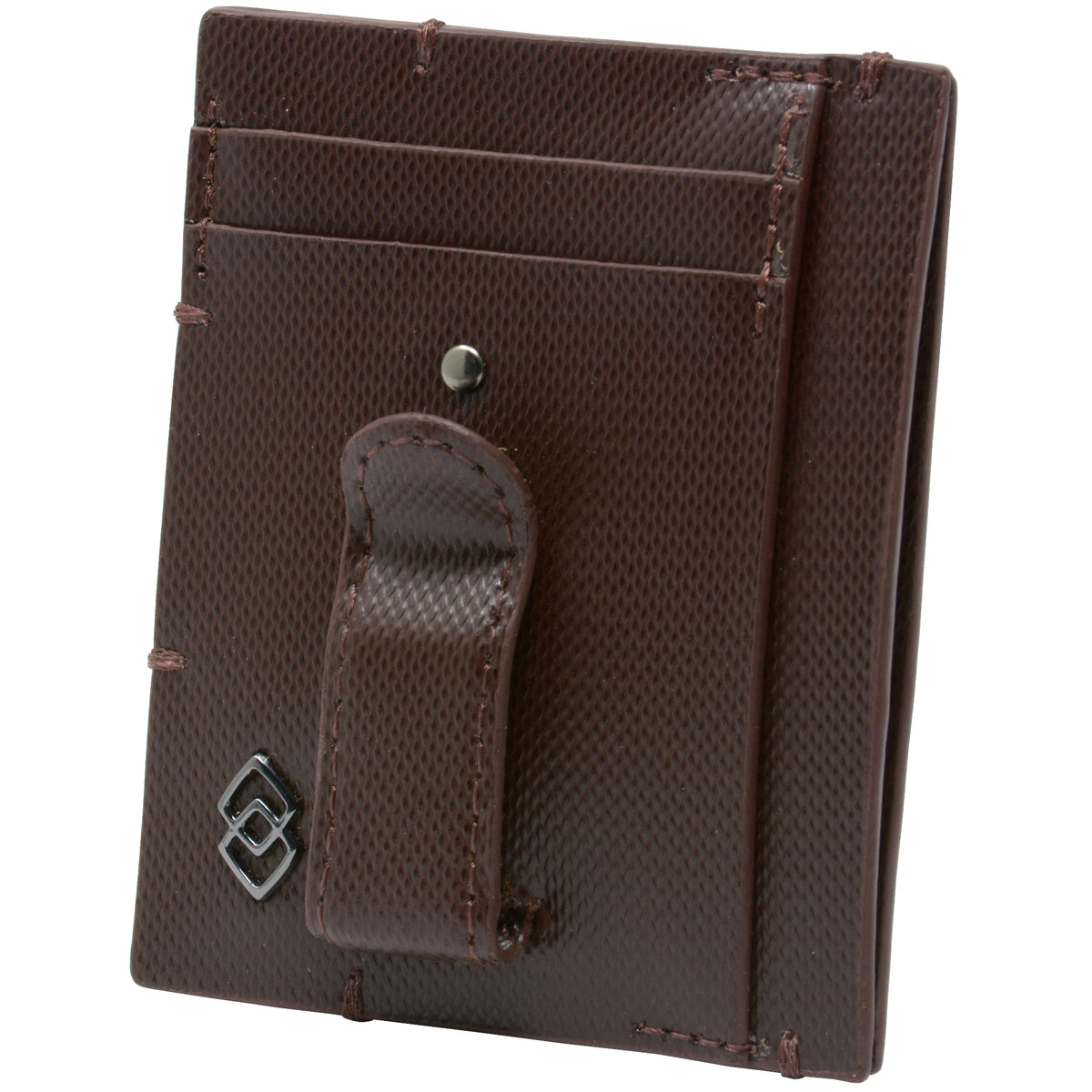 Alpine Swiss Double Diamond Mens RFID Money Clip Minimalist Front Pocket Wallet – Cordoba Brown