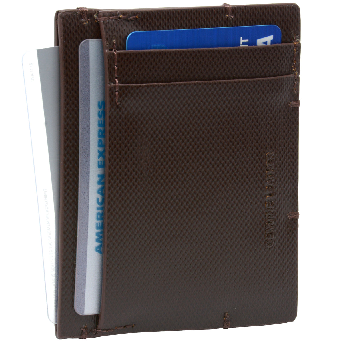 Alpine Swiss Double Diamond Mens RFID Money Clip Minimalist Front Pocket Wallet – Cordoba Brown
