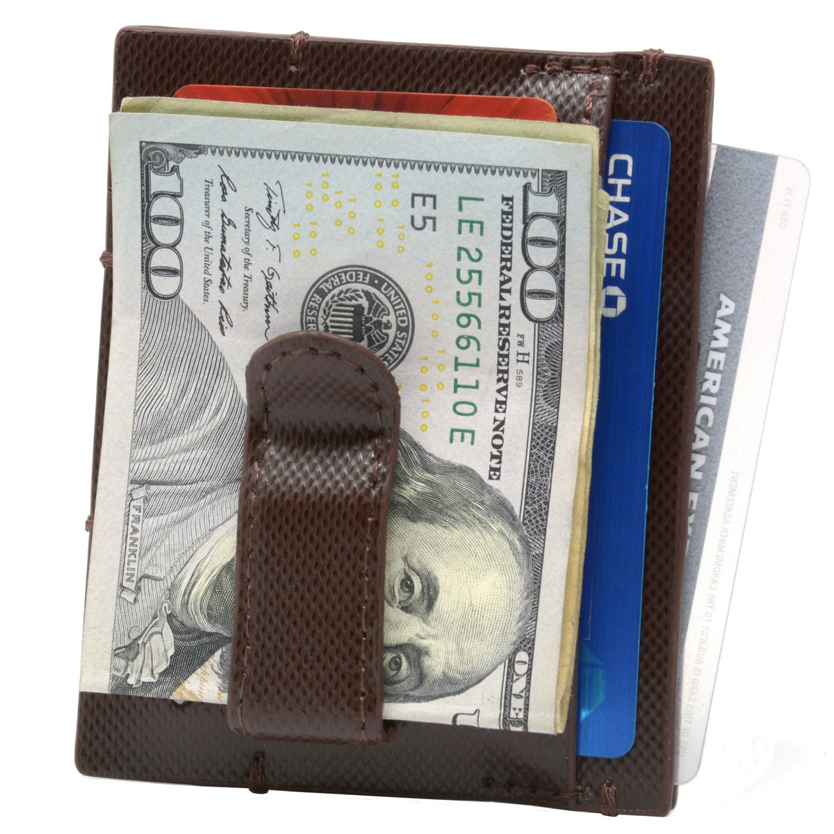 Alpine Swiss Double Diamond Mens RFID Money Clip Minimalist Front Pocket Wallet – Cordoba Brown