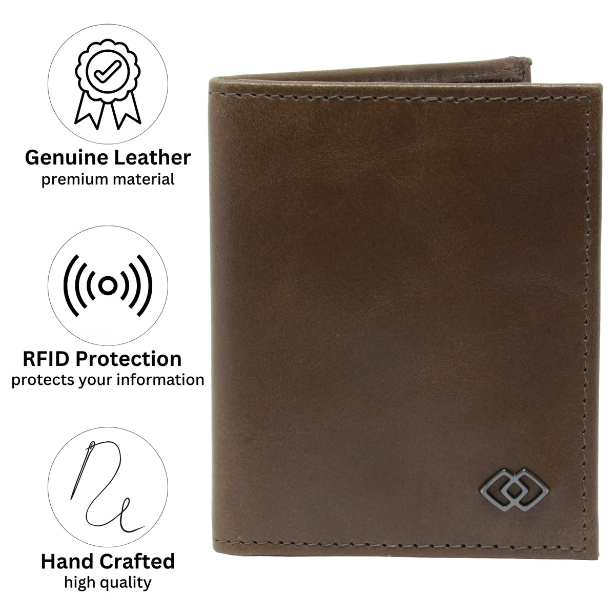 Alpine Swiss Men RFID Leather Wallet Slim Front Pocket Wallet Business Card Case – Brownstone