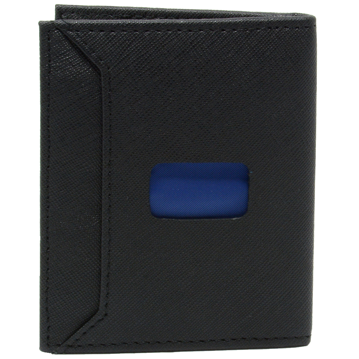 Alpine Swiss Men RFID Leather Wallet Slim Front Pocket Wallet Business Card Case – Crosshatch Black