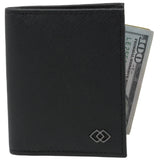 Alpine Swiss Men RFID Leather Wallet Slim Front Pocket Wallet Business Card Case – Crosshatch Black