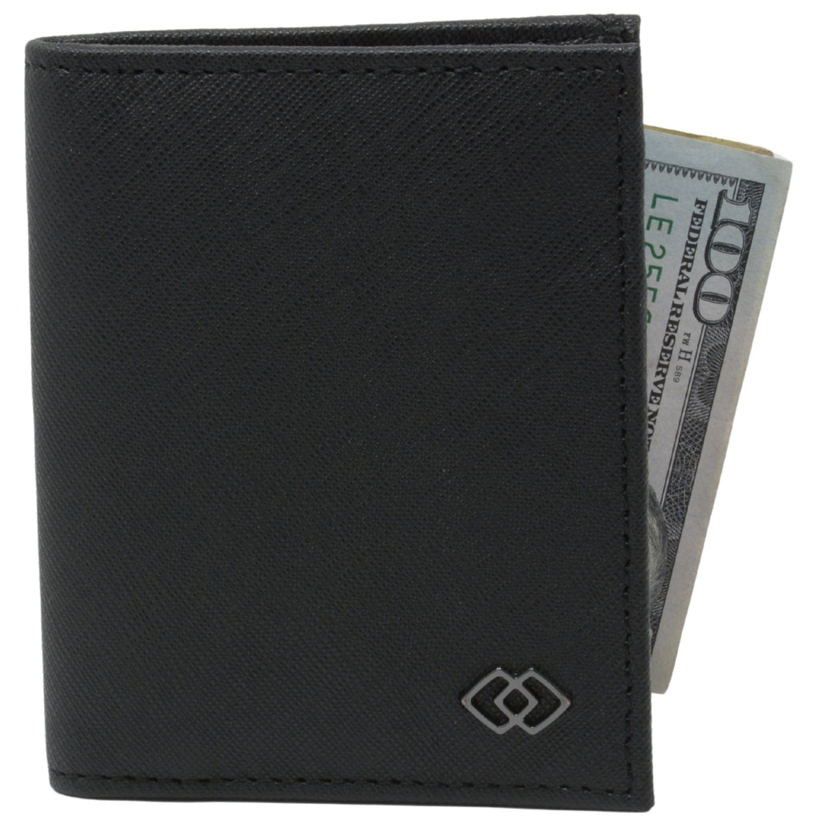 Alpine Swiss Men RFID Leather Wallet Slim Front Pocket Wallet Business Card Case – Crosshatch Black