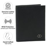 Alpine Swiss Men RFID Leather Wallet Slim Front Pocket Wallet Business Card Case – Crosshatch Black