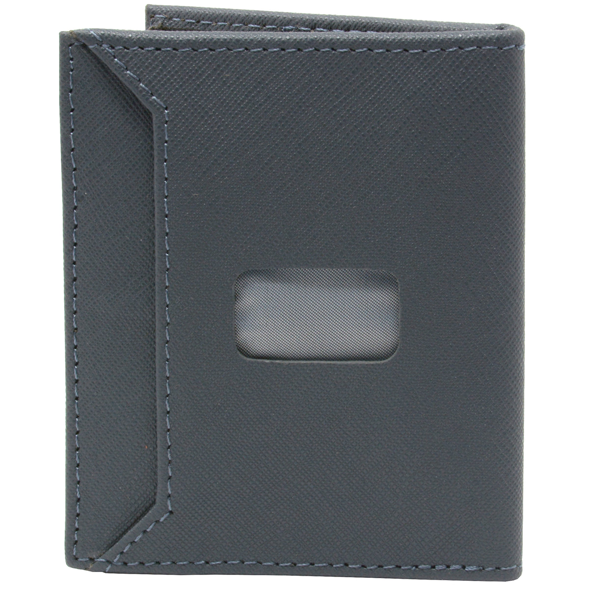 Alpine Swiss Men RFID Leather Wallet Slim Front Pocket Wallet Business Card Case – Crosshatch Gray