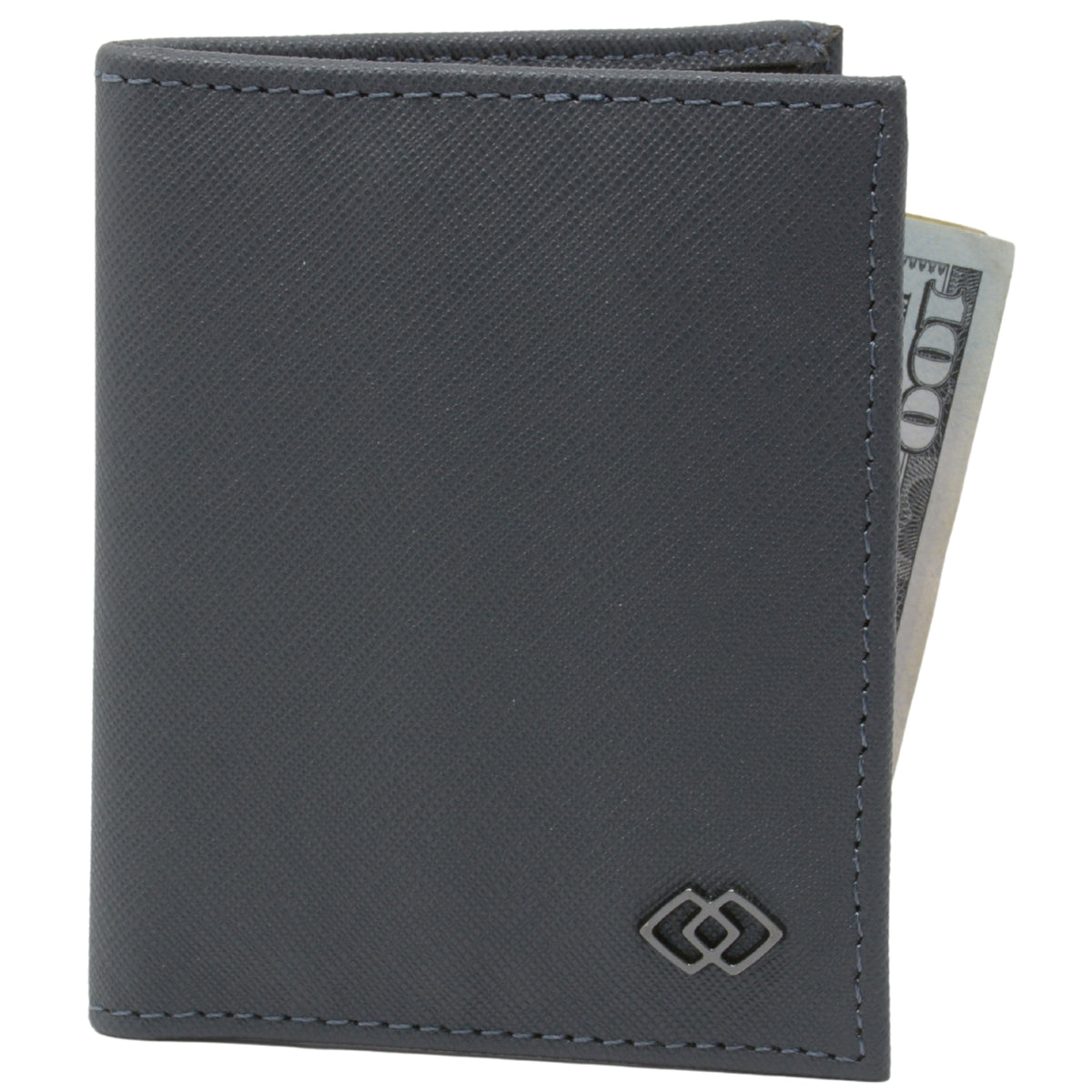 Alpine Swiss Men RFID Leather Wallet Slim Front Pocket Wallet Business Card Case – Crosshatch Gray