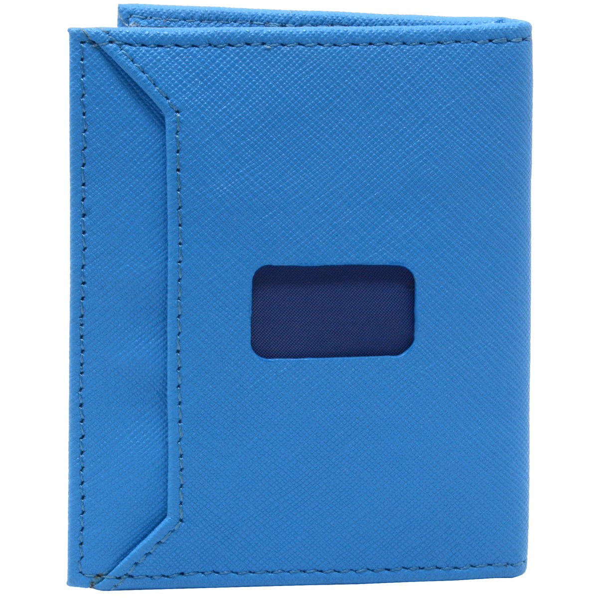 Alpine Swiss Men RFID Leather Wallet Slim Front Pocket Wallet Business Card Case – Crosshatch Aqua