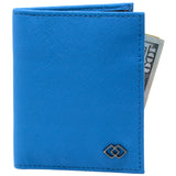 Alpine Swiss Men RFID Leather Wallet Slim Front Pocket Wallet Business Card Case – Crosshatch Aqua