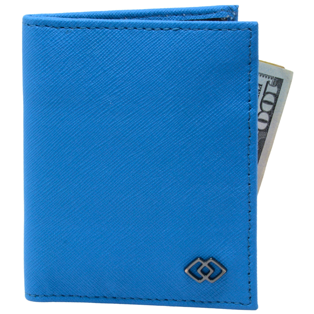 Alpine Swiss Men RFID Leather Wallet Slim Front Pocket Wallet Business Card Case – Crosshatch Aqua