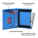 Alpine Swiss Men RFID Leather Wallet Slim Front Pocket Wallet Business Card Case – Crosshatch Aqua