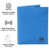 Alpine Swiss Men RFID Leather Wallet Slim Front Pocket Wallet Business Card Case – Crosshatch Aqua