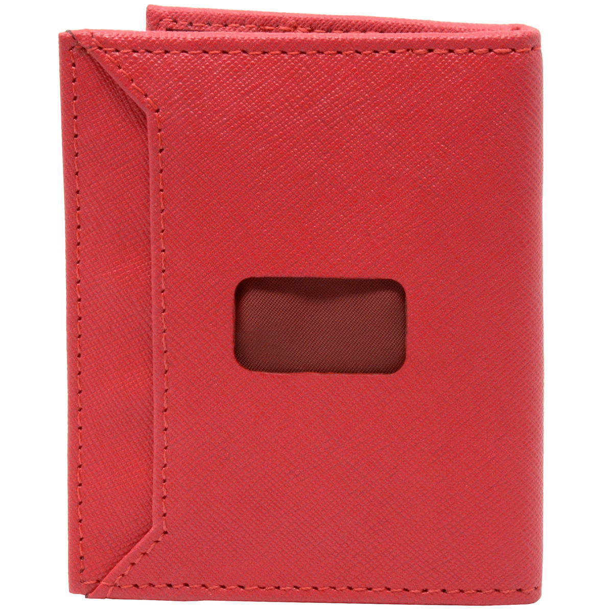 Alpine Swiss Men RFID Leather Wallet Slim Front Pocket Wallet Business Card Case – Crosshatch Red