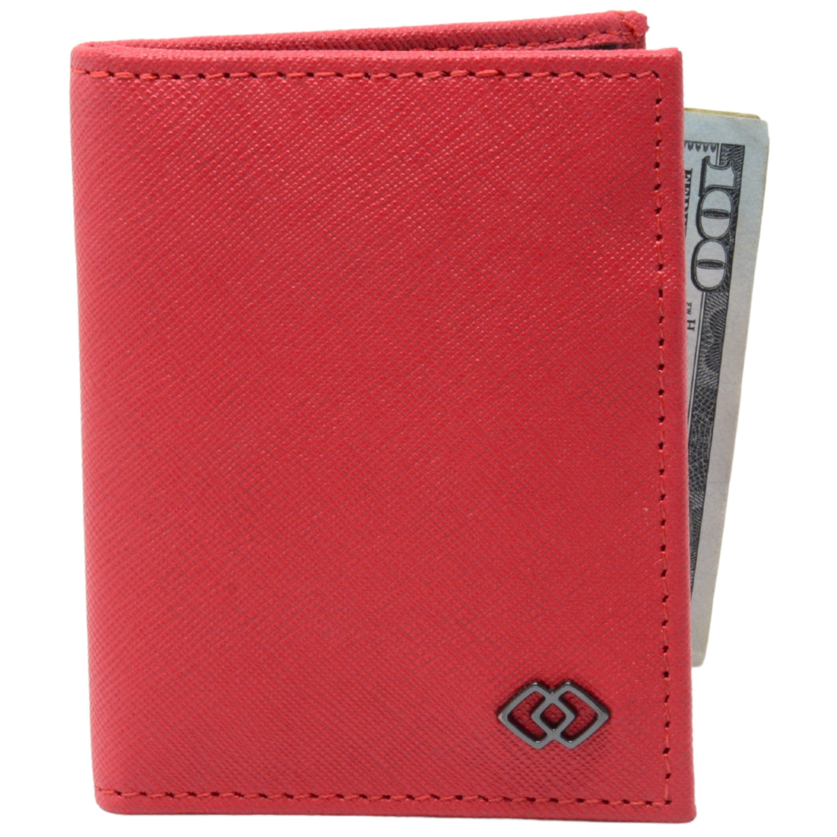 Alpine Swiss Men RFID Leather Wallet Slim Front Pocket Wallet Business Card Case – Crosshatch Red