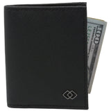 Alpine Swiss Men RFID Leather Wallet Slim Front Pocket Wallet Business Card Case – Black