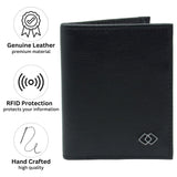 Alpine Swiss Men RFID Leather Wallet Slim Front Pocket Wallet Business Card Case – Black