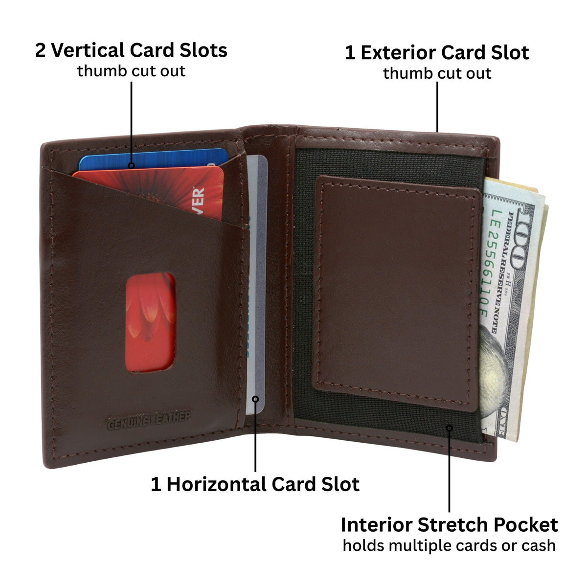Alpine Swiss Men RFID Leather Wallet Slim Front Pocket Wallet Business Card Case – Cordoba Brown