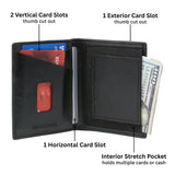 Alpine Swiss Men RFID Leather Wallet Slim Front Pocket Wallet Business Card Case – Cordoba Black