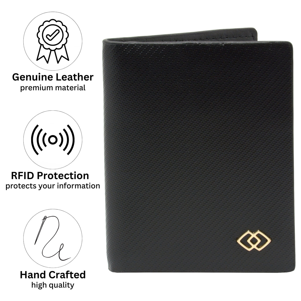 Alpine Swiss Men RFID Leather Wallet Slim Front Pocket Wallet Business Card Case – Cordoba Black
