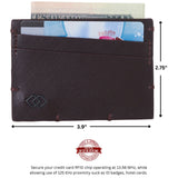 Alpine Swiss Double Diamond RFID Thin Card Case Leather Front Pocket Wallet – Saffiano Brown