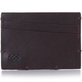 Alpine Swiss Double Diamond RFID Thin Card Case Leather Front Pocket Wallet – Saffiano Brown