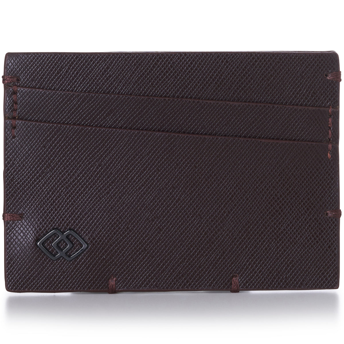 Alpine Swiss Double Diamond RFID Thin Card Case Leather Front Pocket Wallet – Saffiano Brown