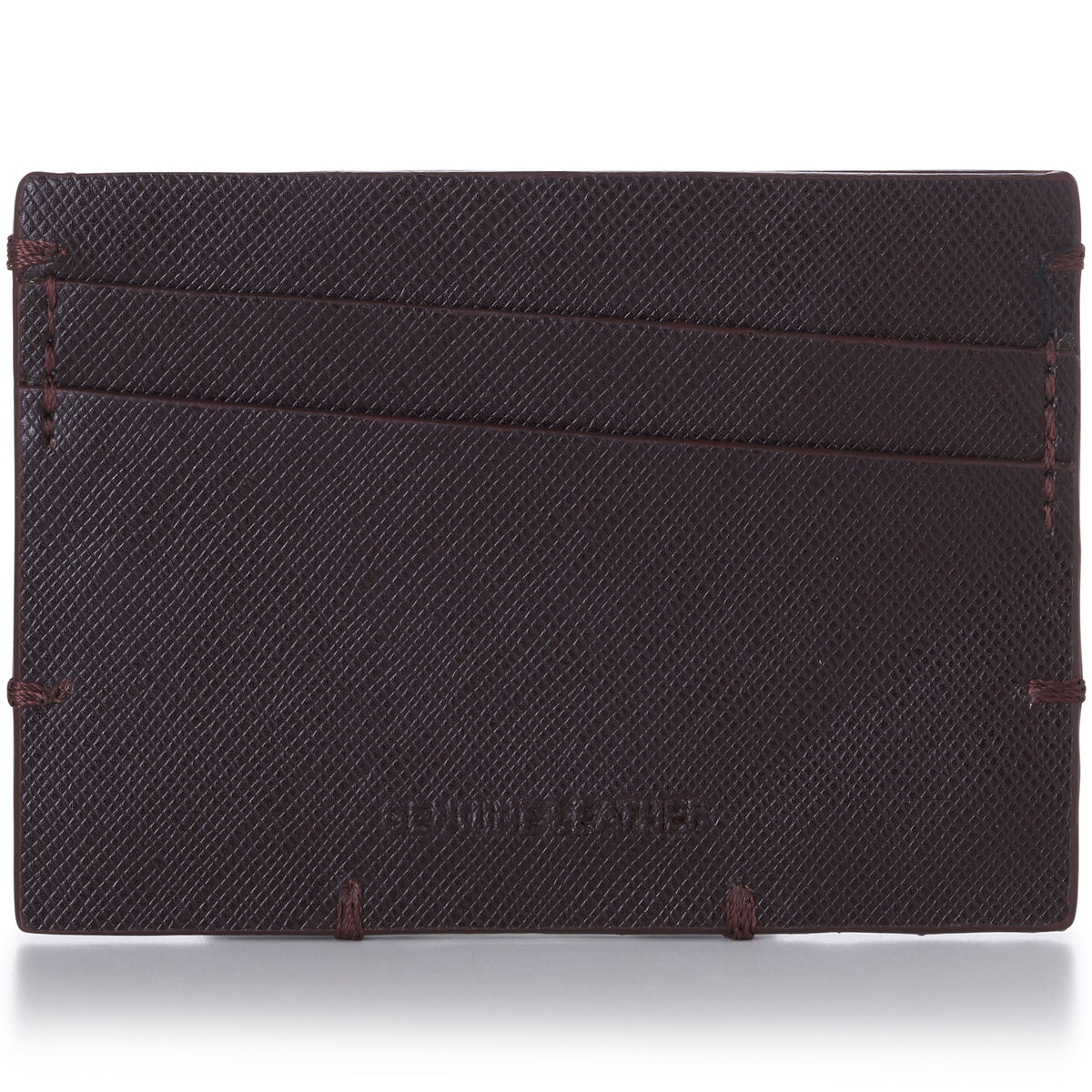 Alpine Swiss Double Diamond RFID Thin Card Case Leather Front Pocket Wallet – Saffiano Brown