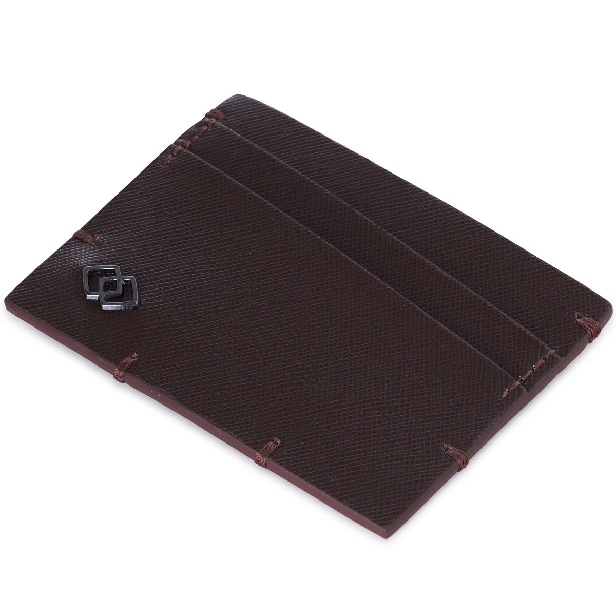 Alpine Swiss Double Diamond RFID Thin Card Case Leather Front Pocket Wallet – Saffiano Brown
