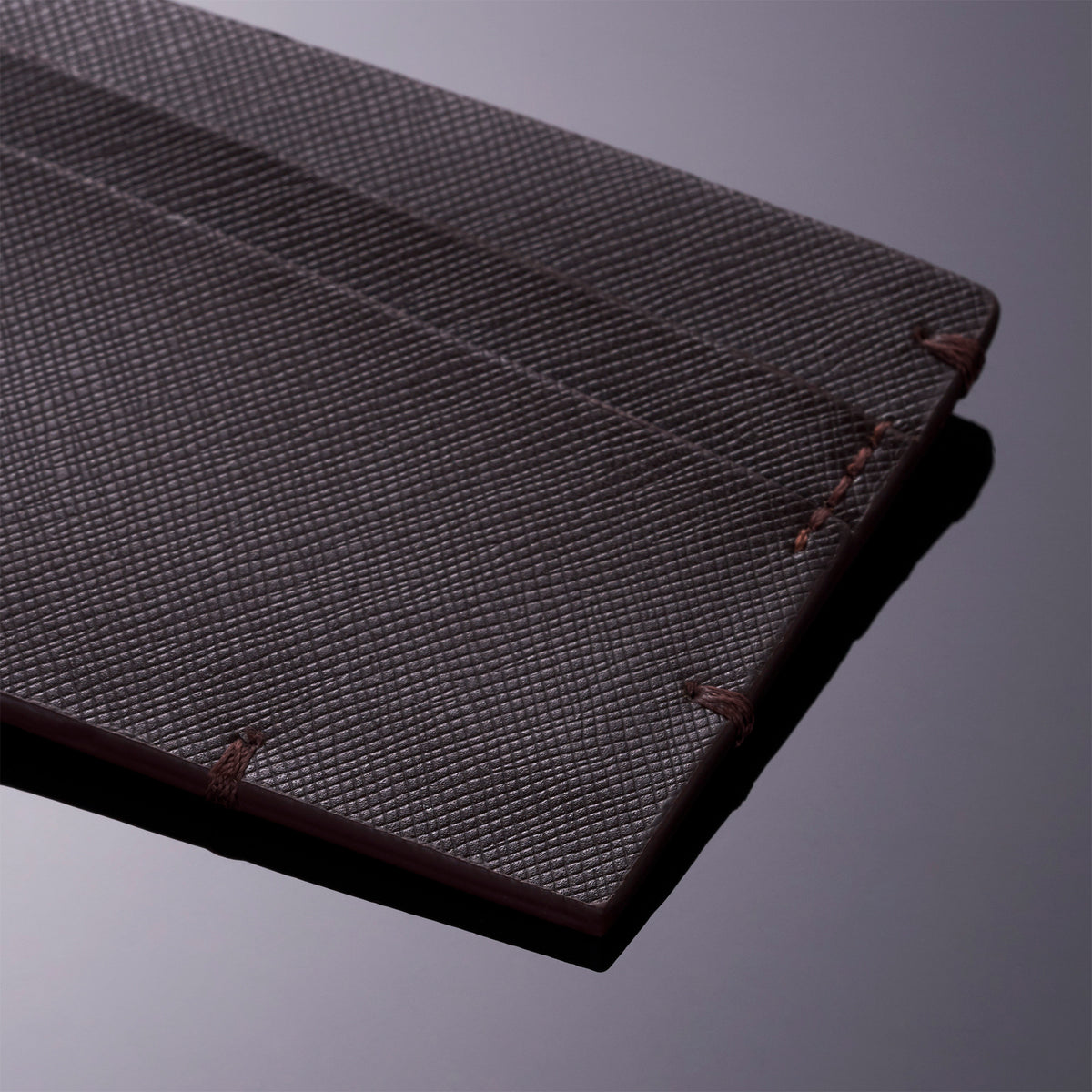 Alpine Swiss Double Diamond RFID Thin Card Case Leather Front Pocket Wallet – Saffiano Brown