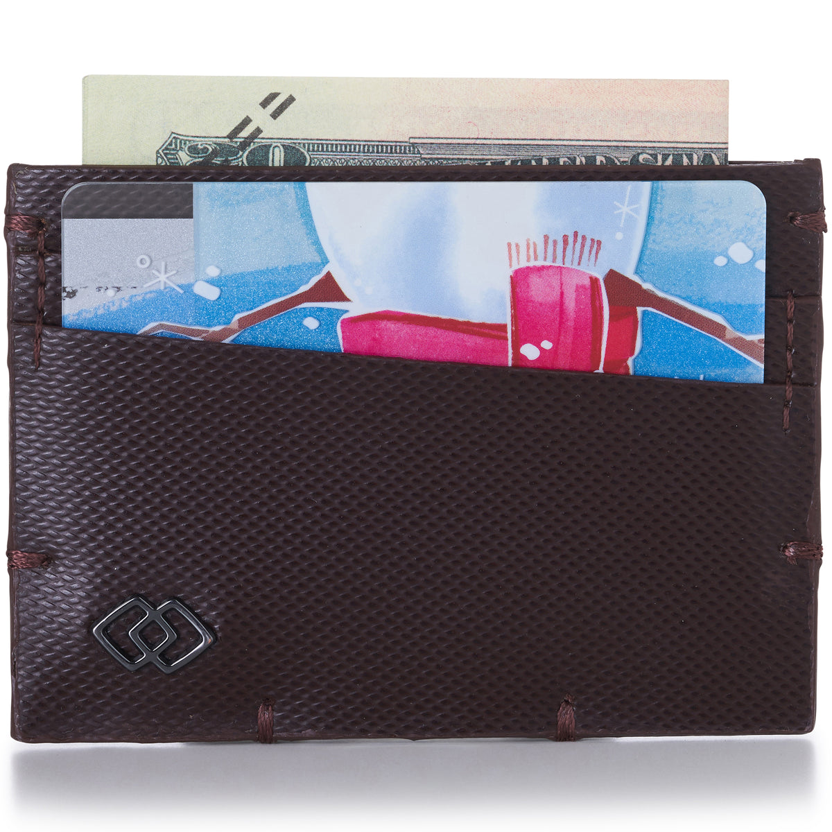 Alpine Swiss Double Diamond RFID Thin Card Case Leather Front Pocket Wallet – Cordoba Brown