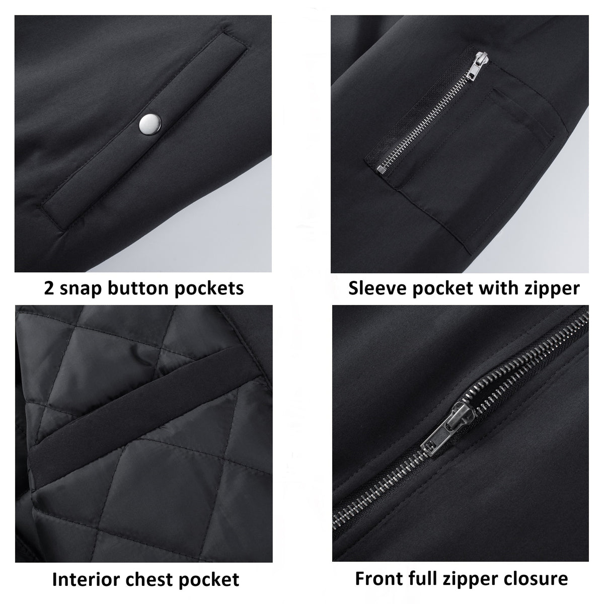 Alpine Swiss Damon Mens Bomber Jacket – Black