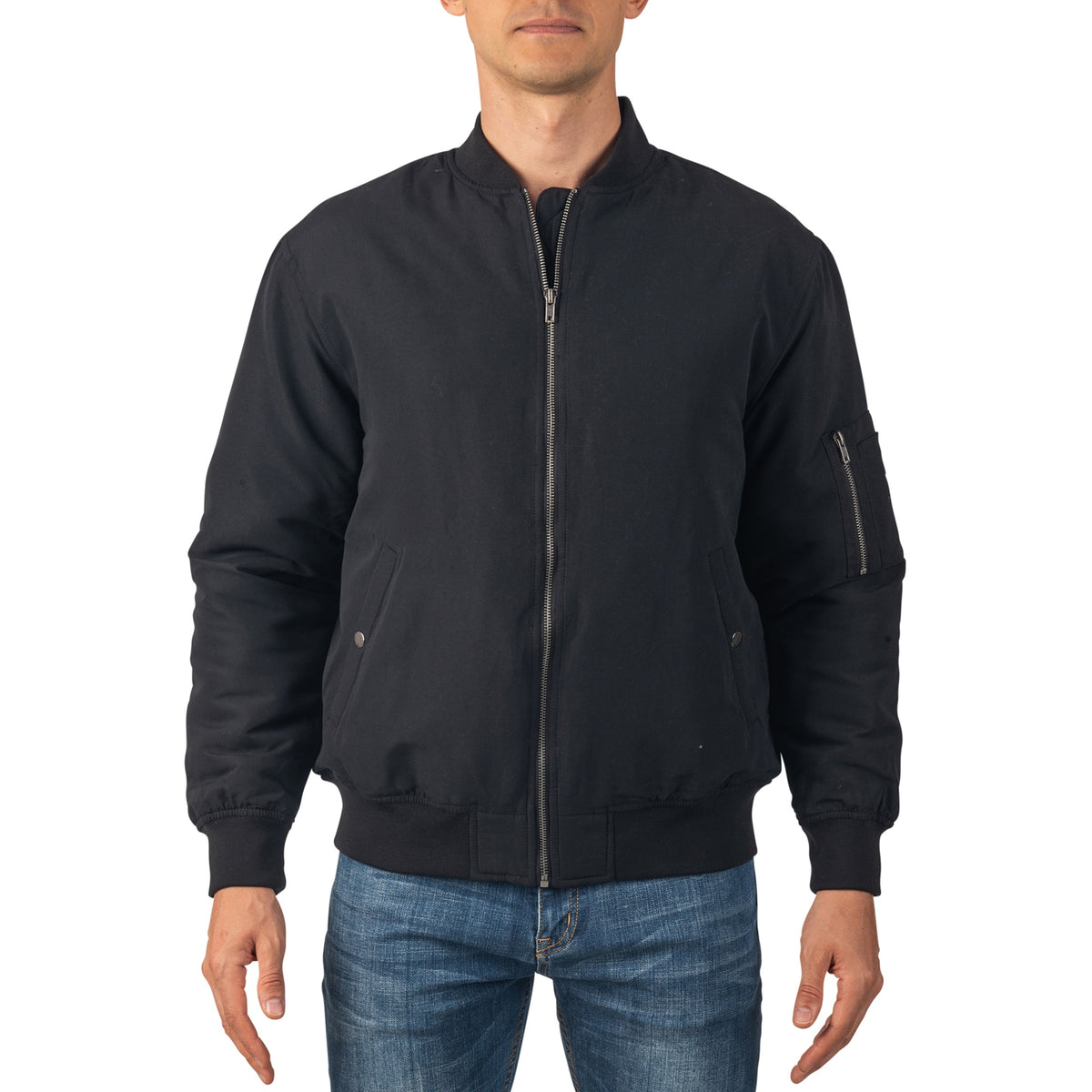Alpine Swiss Damon Mens Bomber Jacket – Black
