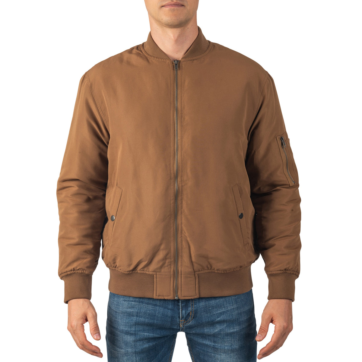 Alpine Swiss Damon Mens Bomber Jacket – Tan