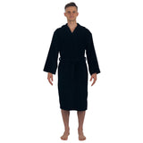 Alpine Swiss Dane Mens Hooded Bathrobe Cotton Terry Cloth Luxury Hotel Spa Robe – Black