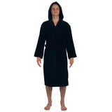 Alpine Swiss Dane Mens Hooded Bathrobe Cotton Terry Cloth Luxury Hotel Spa Robe – Black