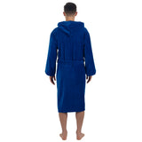 Alpine Swiss Dane Mens Hooded Bathrobe Cotton Terry Cloth Luxury Hotel Spa Robe – Blue