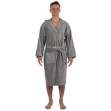 Alpine Swiss Dane Mens Hooded Bathrobe Cotton Terry Cloth Luxury Hotel Spa Robe – Gray