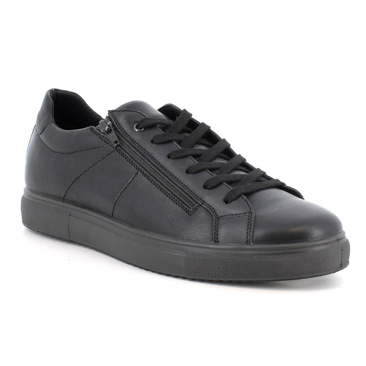 Alpine Swiss Dante Mens Leather Sneakers Made in Italy Low Top Minimalist Shoes – Black