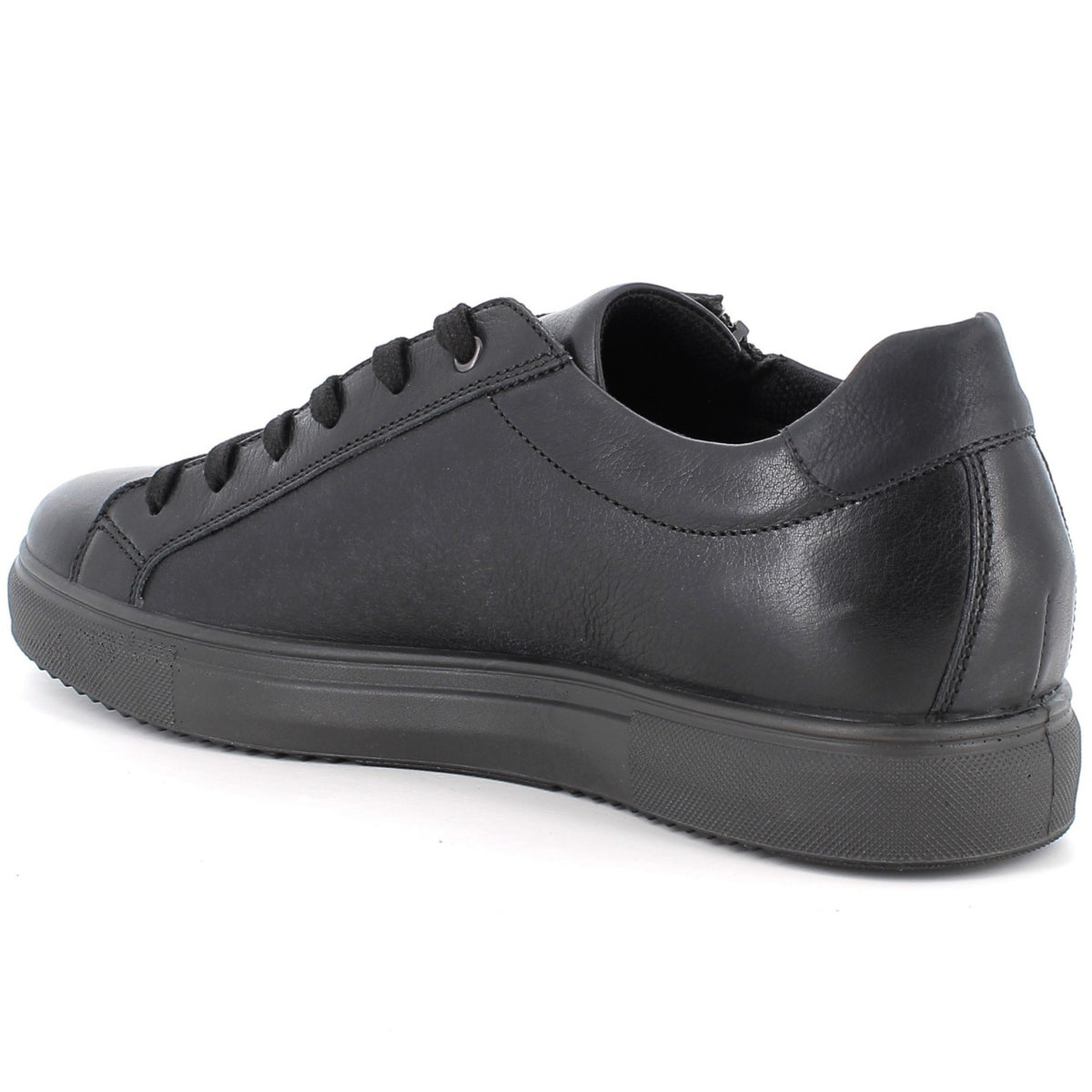 Alpine Swiss Dante Mens Leather Sneakers Made in Italy Low Top Minimalist Shoes – Black
