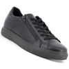 Alpine Swiss Dante Mens Leather Sneakers Made in Italy Low Top Minimalist Shoes – Black