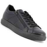 Alpine Swiss Dante Mens Leather Sneakers Made in Italy Low Top Minimalist Shoes – Black