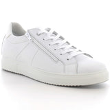 Alpine Swiss Dante Mens Leather Sneakers Made in Italy Low Top Minimalist Shoes – White