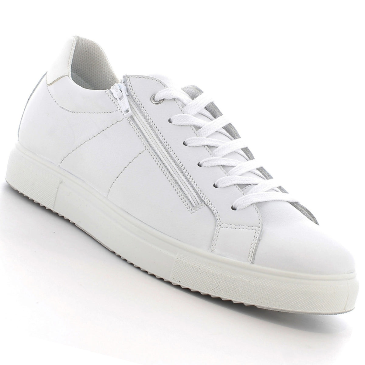 Alpine Swiss Dante Mens Leather Sneakers Made in Italy Low Top Minimalist Shoes – White